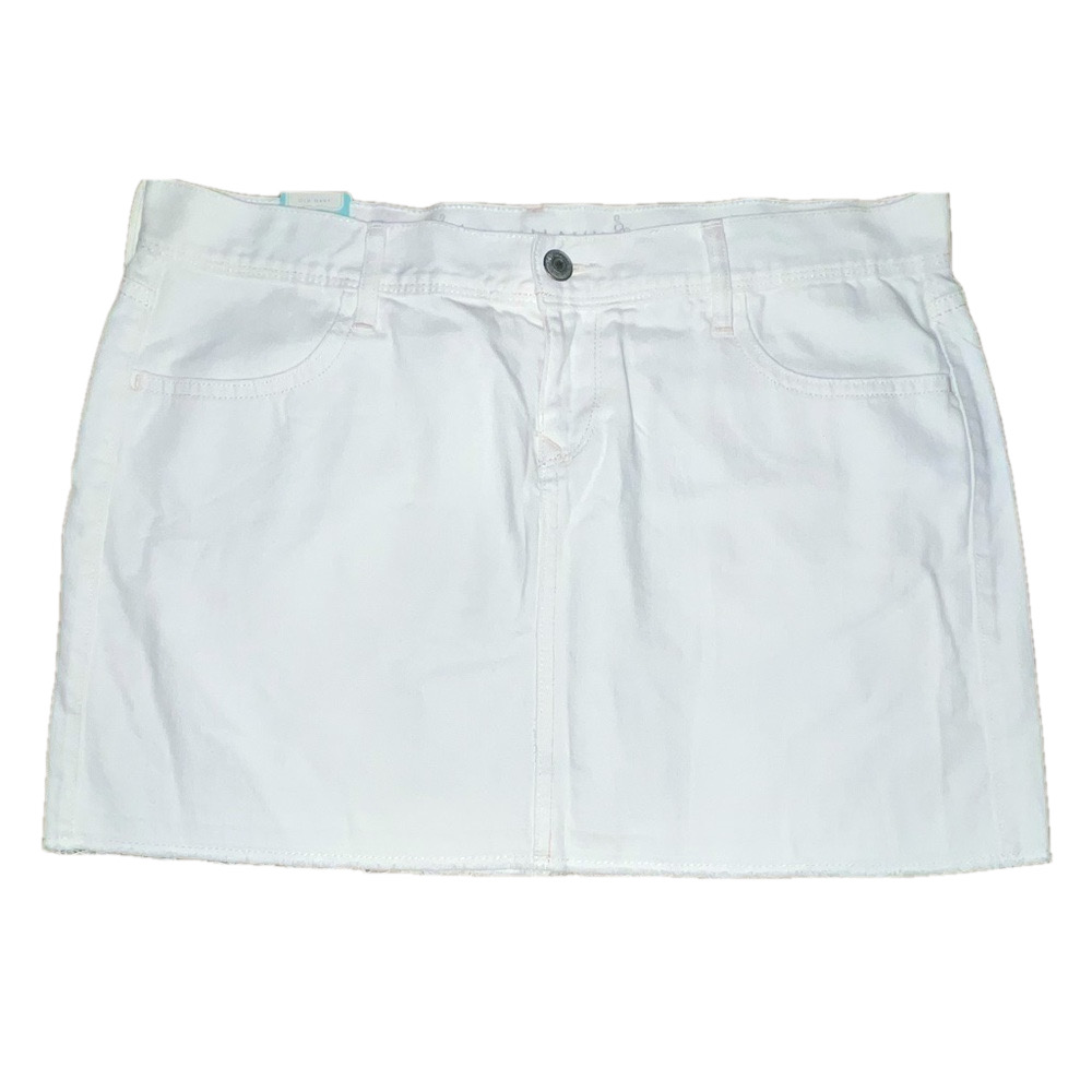 New Old Navy Off-white denim skirt frayed hem